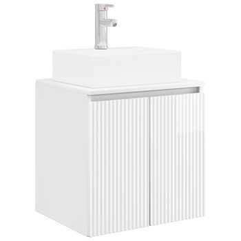 Vanidad Con Lavabo De Pared Blanco Brillante Vidaxl