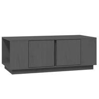 mesa de centro con 4 compartimentos y 2 puertas diseno moderno 110 x 50 x 40 cm madera maciza de pino gris dec039165