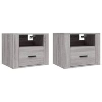 mesitas de noche de pared 2 uds gris sonoma 50x36x40 cm vidaxl