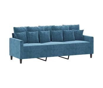 Sofá de 3 plazas - sofá de salón terciopelo azul 180 cm