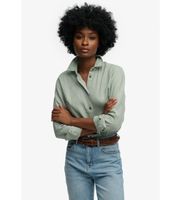 superdry para mujer w4010587a camisa prmium de lino verde s casual manga larga