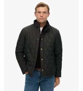 Superdry para hombre. M5012271A Chaqueta acolchada Quilted Estate Country negro (L), Casual, Poliéster Reciclado