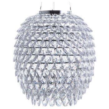 Lámpara Colgante De Cristal Transparente 110 Cm Estructura De Metal Con Cristales Glamour Sauer