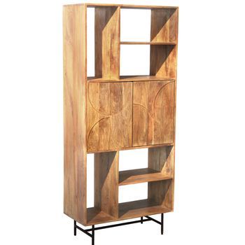 Libreria Madera Mango Con 2 Puer Tas