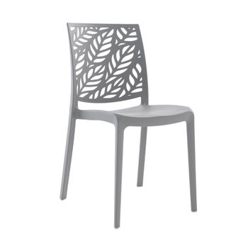 Conjunto de 6 sillas de resina para interior o exterior gris oscuro