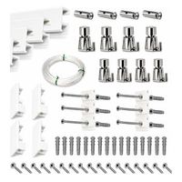 eurohang pack colgar cuadros sin agujeros 12m guias aluminio blanco mate con 14 colgadores automatico cuelga cuadros sin clavos hogar oficina
