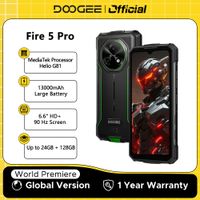 telefono robusto doogee fire 5 pro mtk helio g81 bateria de gran capacidad de 13000mah 24gb128gb pantalla hd de 66 nfc android 15 smartphone