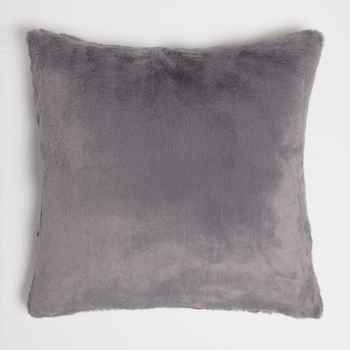 ïn home Recycled Polyester Faux Fur Cushion - Dark Grey