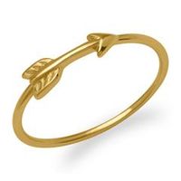 anillo diseno flecha plata 925 banado en oro