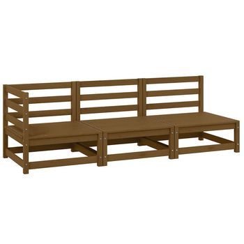 Muebles De Jardín 3 Piezas Marrón Miel Madera Maciza De Pino Vidaxl