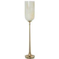 portavelas cristal con pie alumi nio dorado