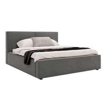 Cama Clovis 117, Doble, Gris, Tapiz, Somieres, 180x223x98cm