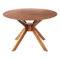mesa de comedor redonda diseno retro o120 cm comedor sala de estar caoba oscura tymis