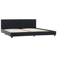 cama matrimonial  cama doble  estructura de cama de cuero sintetico negro 180x200 cm cfw41862