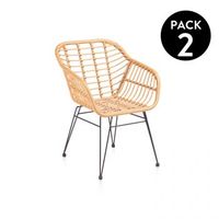 pack 2 sillas de exterior 61x56 cm zaza rattan 61 x 82 x 56 cm
