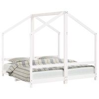 cama individual  estructura de cama de ninos madera de pino blanco 2x80x160 cm