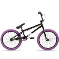 jet bmx yoof 20 bmx bike gloss black with purple tyres