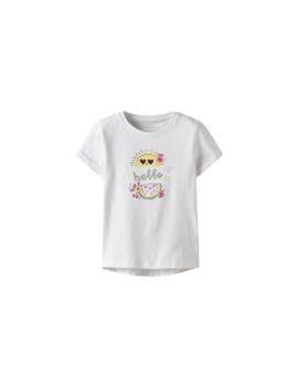 Camiseta name it Nmfvix Infantil Bright Blanco