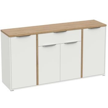 Aparador Salón Acces  4p Roble Hamilton Y Blanco Mate 161 Cm
