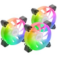mars gaming mf-3a kit 3x ventiladores fdb 120mm argb rainbow 360 sin marco doble conector negro