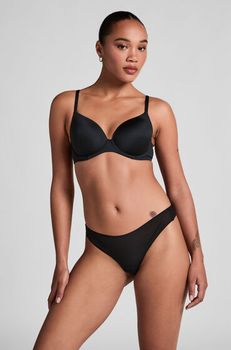 Hunkemöller Tanga invisible Stripe mesh Negro