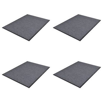 Felpudos De Pvc 4 Unidades Gris 90x60 Cm Vidaxl