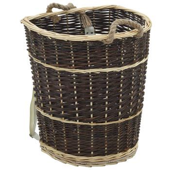 Cesto De Leña Con Correas Transporte Sauce Natural 44,5x37x50cm Vidaxl