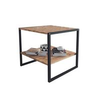 mesa de centro delia con estantes naturalnegro 56x50x50 cm
