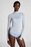 hunkemoller camiseta de cashmere con cuello alto super suave azul