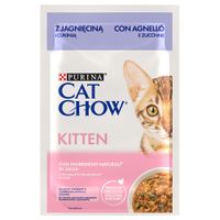 cat chow 52 x 85 g - pack ahorro - kitten cordero y calabacin