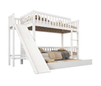 Litera infantil de madera de pino 90x200(90x190)cm,blanco