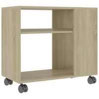 mesa auxiliar de madera contrachapada color roble 70x35x605 cm vidaxl