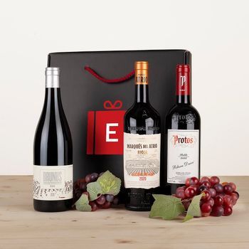 Estuche Regalo 3 Vinos: Ribera Del Duero Protos Roble, Rioja Marqués Del Atrio Y Montsant Brunus