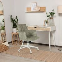 silla home office tela gris