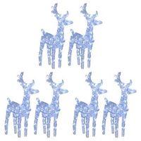 renos de navidad 6 unidades 240 led blanco frio acrilico vidaxl