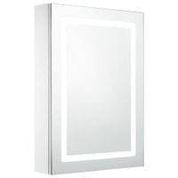 mueble de bano con espejo led madera blanco 50x13x70 cm