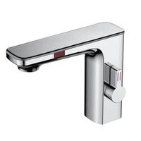 grifo mezclador de lavabo con sensor inteligente y pantalla digital - cromado kleenmac