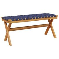 banco de jardin  banco de exterior  silla de jardin madera maciza de acacia y tela azul oscuro