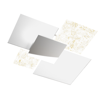 Lámpara De Techo Moderna 1088/90-fo De Cristal Blanco Y Pan De Oro, 4 Bombillas E27