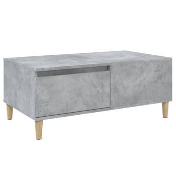 Mesa De Centro 90x50x36,5 Cm Madera Trabajada Y Madera Maciza De Eucalipto - Gris