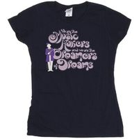 willy wonka camiseta dreamers text para mujer