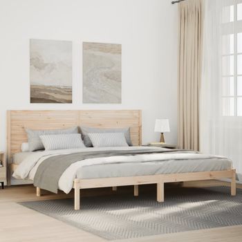 Cama De Matrimonio | Cama De Adulto | Cama Extralarga Sin Colchón Madera Maciza 180x220 Cm Cfw324828