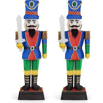 Paquete De 2 Costway Cascanueces Navidad Grandes (184 Cm)
