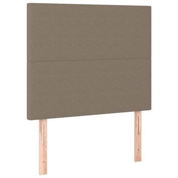 Juego De 2 Cabeceros Cama | Panel De Cabecera De Tela Gris Taupe 100x5x78/88 Cm