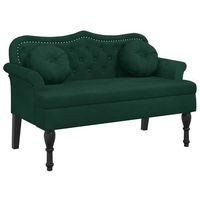 banco con cojines terciopelo verde oscuro 1205x65x75 cm vidaxl