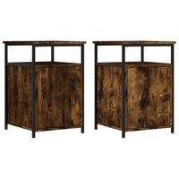 mesitas noche 2 unidades madera contrachapada roble humo 40x42x60 cm