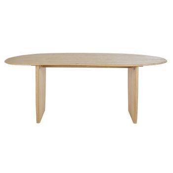 Mesa de comedor de madera de fresno maciza beige para 6/8 personas, L. 200 cm