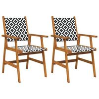 pack 2 uds sillas de jardin  silla de exterior  sillon madera maciza de acacia