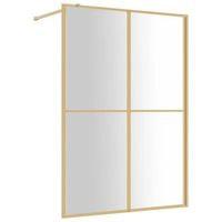mampara puerta ducha vidrio transparente esg dorado 140x195 cm vidaxl