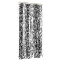 cortina antimoscas chenilla gris negro y blanco 90x220 cm vidaxl